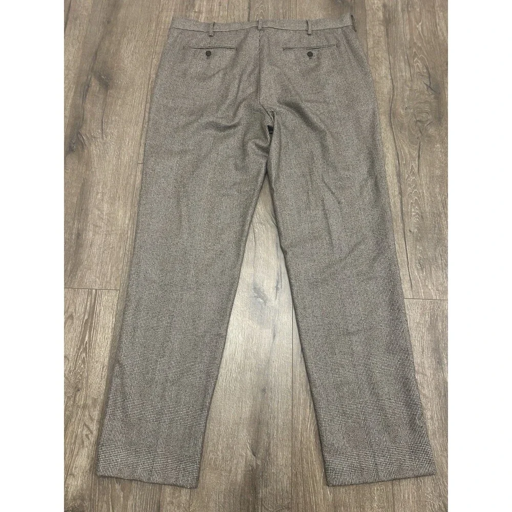 Banana Republic Pants Men 38x34(FIT 38x33) Glen Plaid Vitale Barberis Wool
